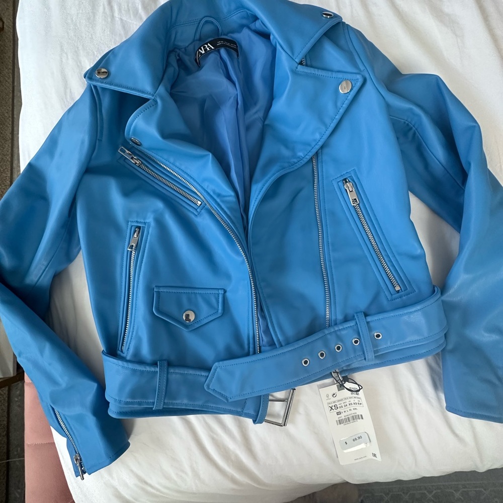 Zara faux leather moto jacket